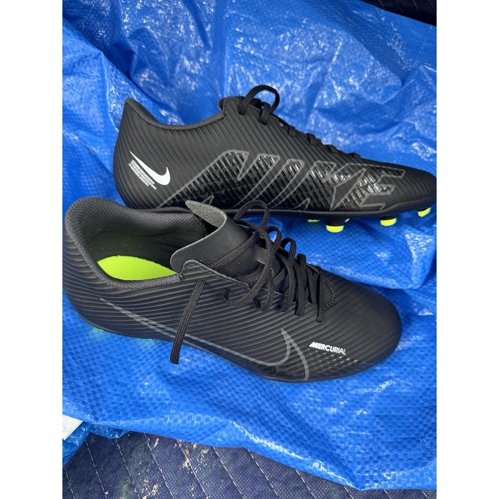Nike Mercurial Vapor 15 Club FG MG Black Volt Yellow Men Soccer Cleats Size 7.5